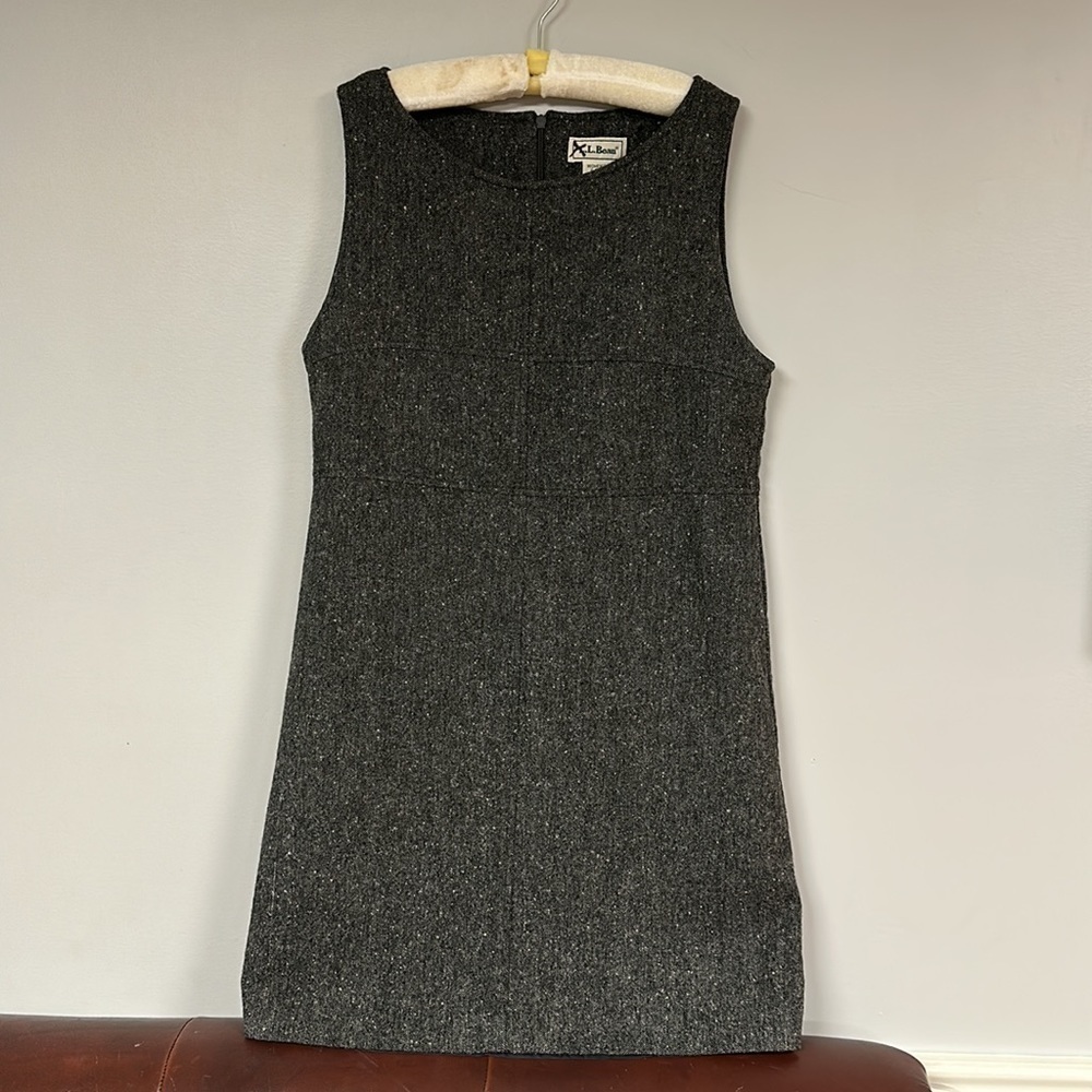 Vintage LL Bean Tweed Wool Jumper Dress, 8P